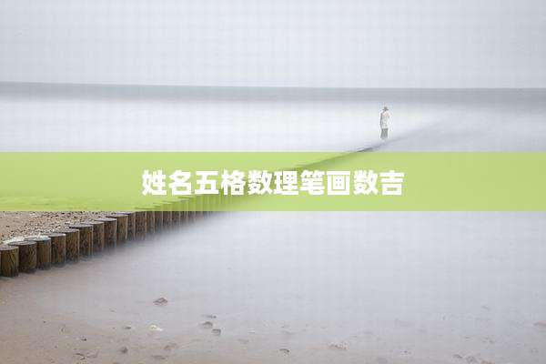 姓名五格数理笔画数吉