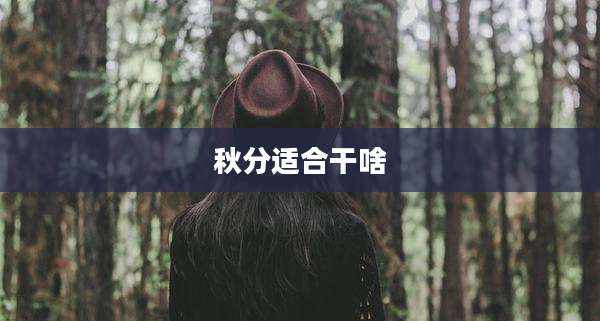 秋分适合干啥
