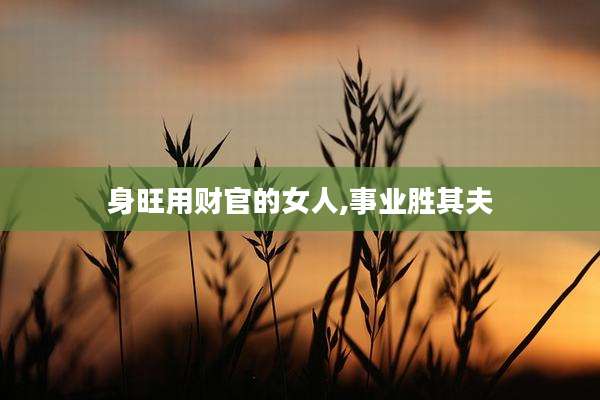 身旺用财官的女人,事业胜其夫