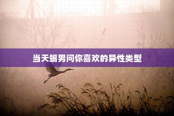 当天蝎男问你喜欢的异性类型