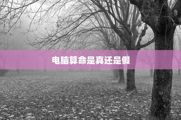电脑算命是真还是假