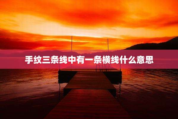 手纹三条线中有一条横线什么意思