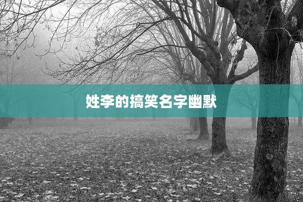 姓李的搞笑名字幽默