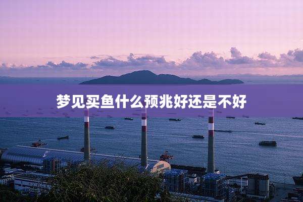 梦见买鱼什么预兆好还是不好