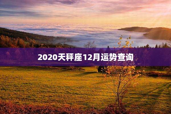 2020天秤座12月运势查询