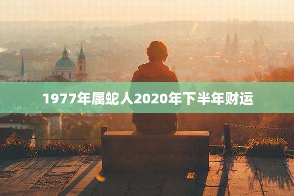 1977年属蛇人2020年下半年财运