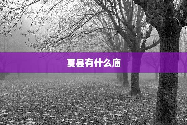 夏县有什么庙