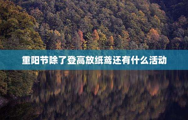 重阳节除了登高放纸鸢还有什么活动