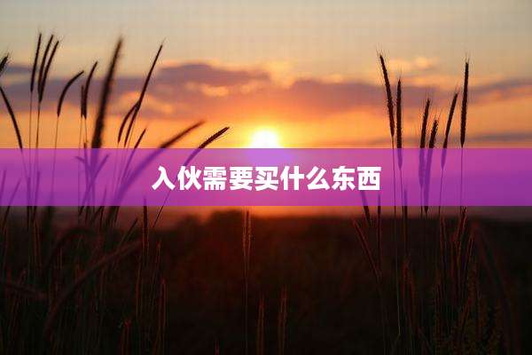 入伙需要买什么东西