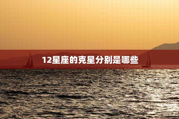 12星座的克星分别是哪些