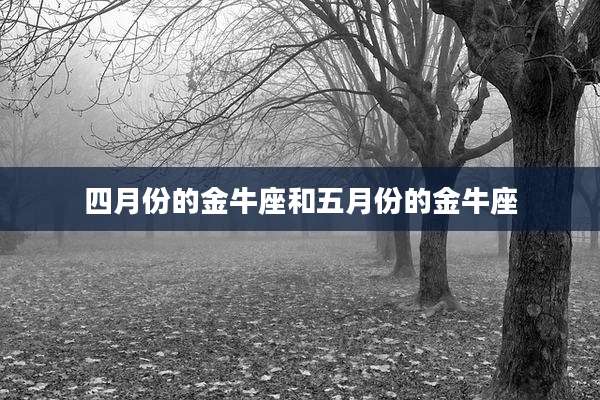四月份的金牛座和五月份的金牛座