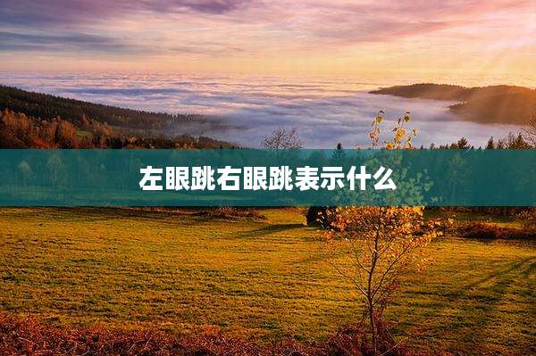 左眼跳右眼跳表示什么