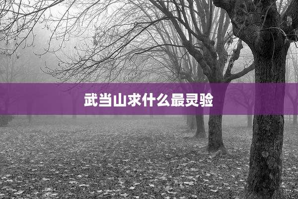 武当山求什么最灵验