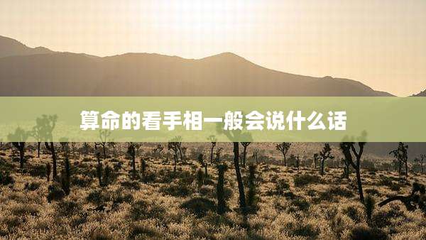 算命的看手相一般会说什么话