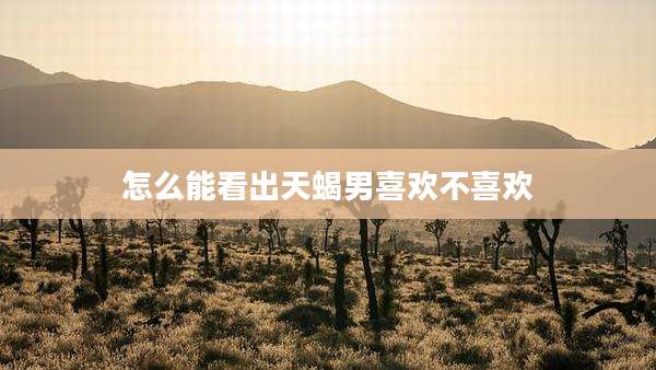 怎么能看出天蝎男喜欢不喜欢