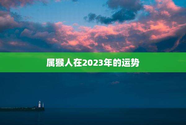 属猴人在2023年的运势