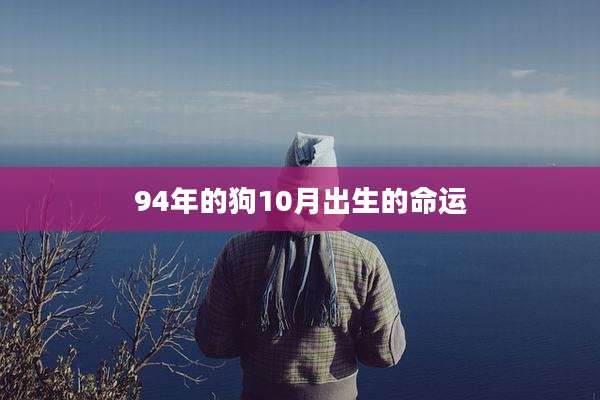 94年的狗10月出生的命运