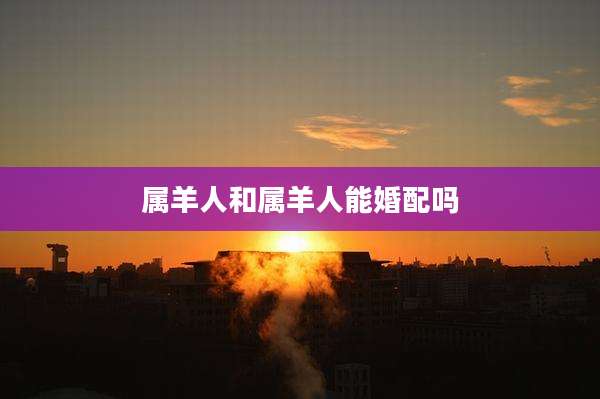 属羊人和属羊人能婚配吗