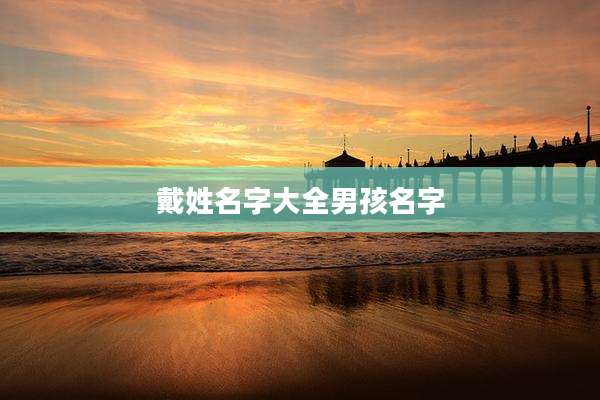 戴姓名字大全男孩名字