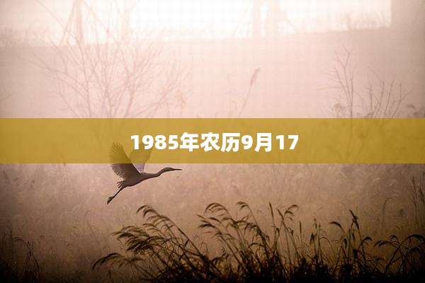 1985年农历9月17