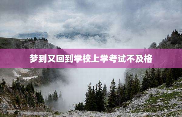 梦到又回到学校上学考试不及格