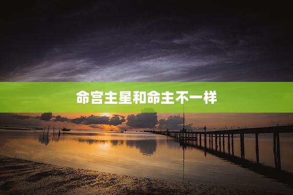 命宫主星和命主不一样