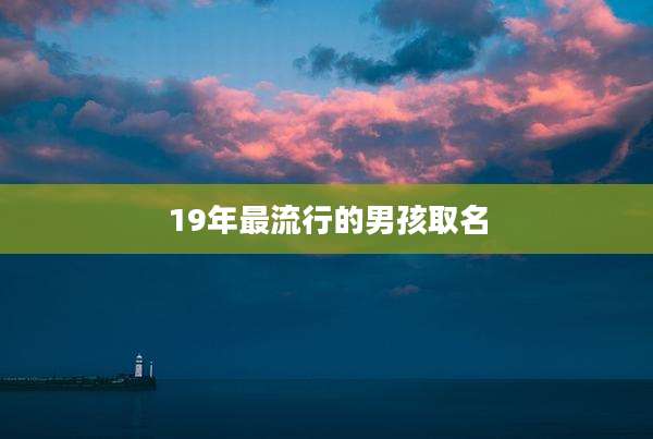 19年最流行的男孩取名