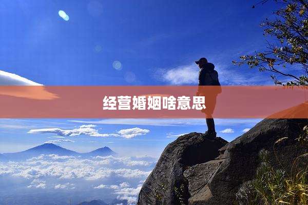 经营婚姻啥意思