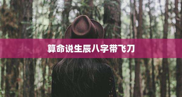 算命说生辰八字带飞刀