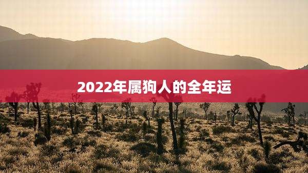 2022年属狗人的全年运