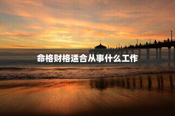 命格财格适合从事什么工作