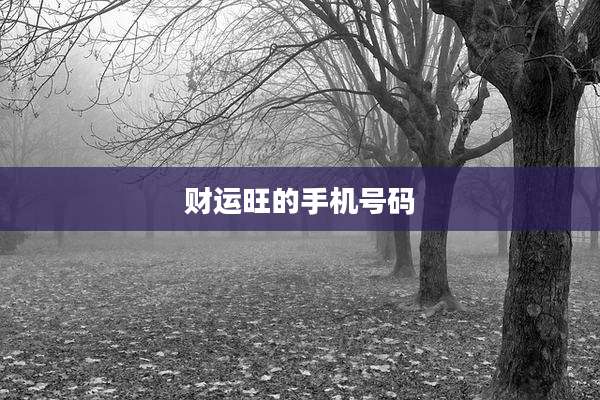 财运旺的手机号码