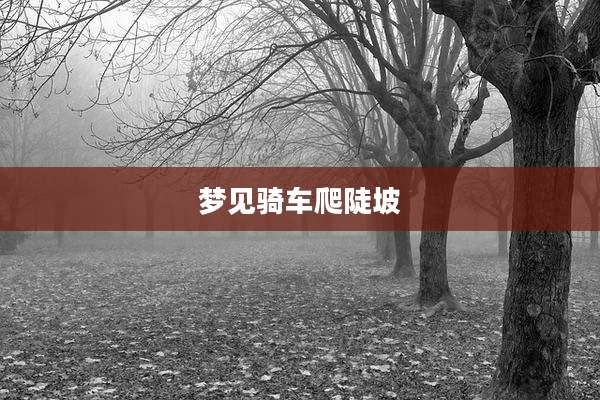 梦见骑车爬陡坡