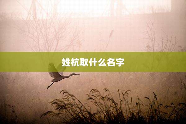 姓杭取什么名字