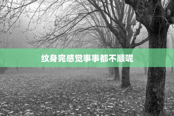 纹身完感觉事事都不顺呢