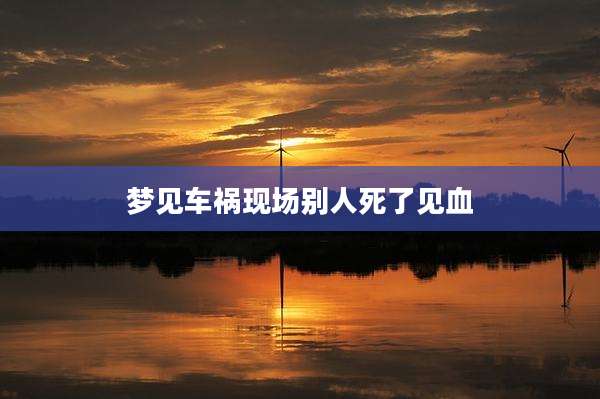 梦见车祸现场别人死了见血