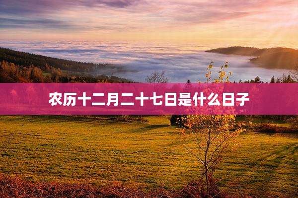 农历十二月二十七日是什么日子