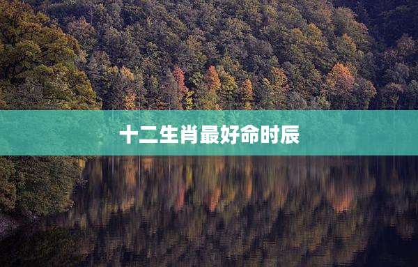 十二生肖最好命时辰