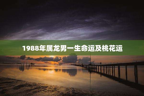 1988年属龙男一生命运及桃花运