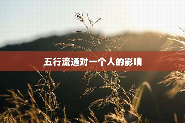 五行流通对一个人的影响