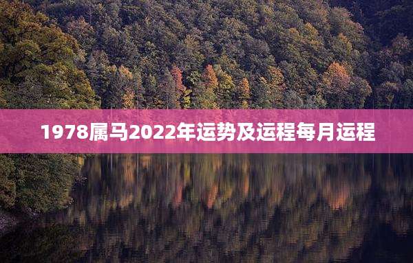 1978属马2022年运势及运程每月运程