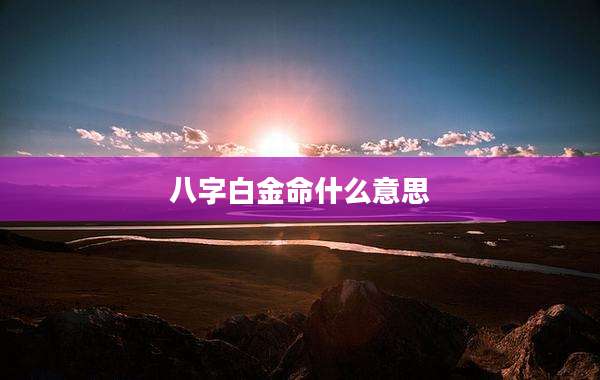 八字白金命什么意思