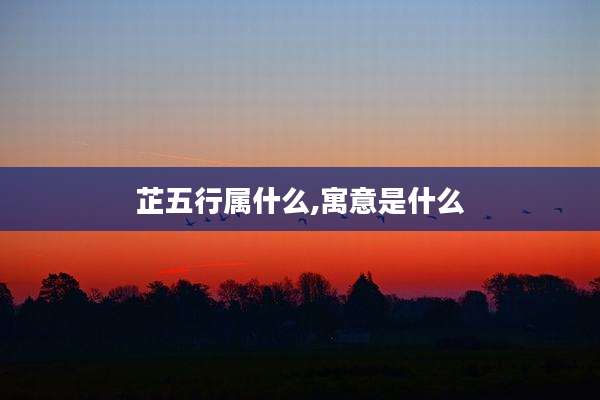 芷五行属什么,寓意是什么