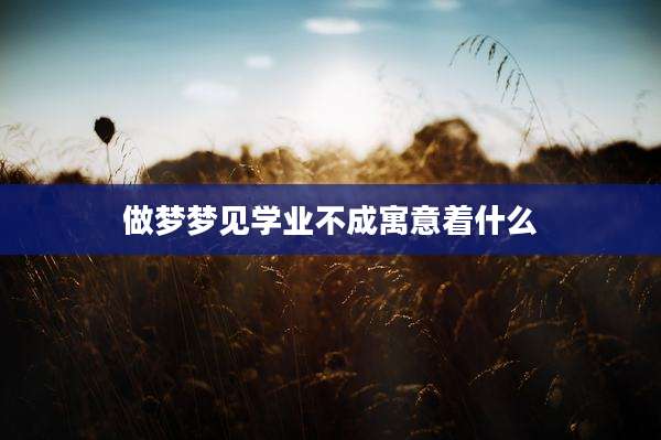 做梦梦见学业不成寓意着什么
