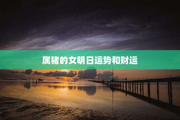 属猪的女明日运势和财运