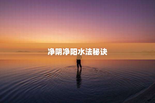 净阴净阳水法秘诀