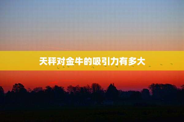 天秤对金牛的吸引力有多大