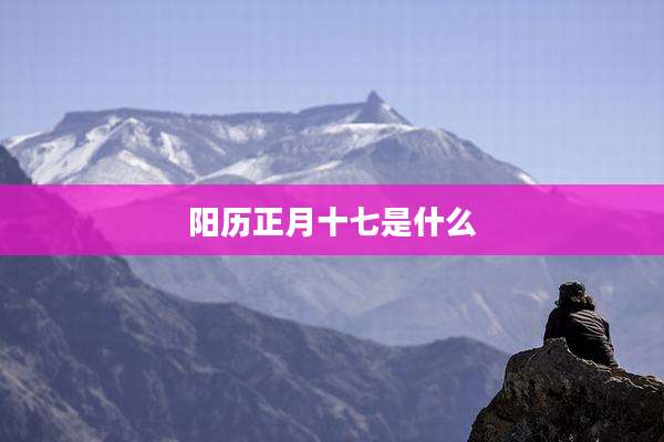 阳历正月十七是什么