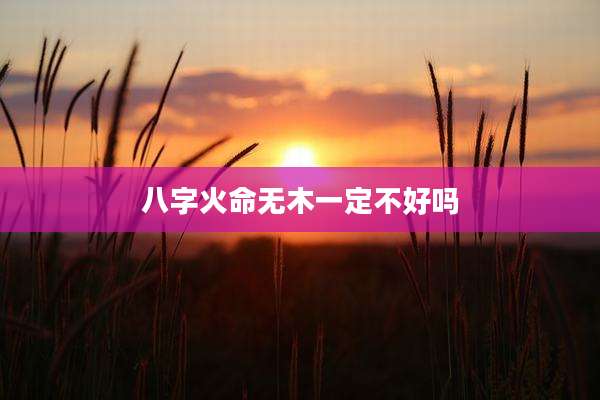 八字火命无木一定不好吗