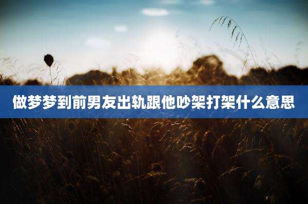 做梦梦到前男友出轨跟他吵架打架什么意思